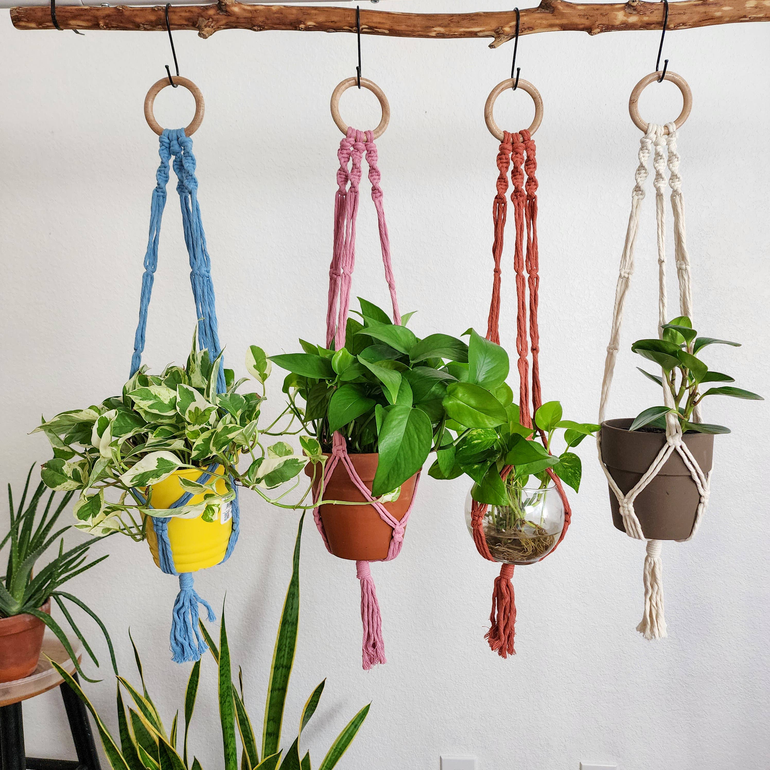 buy macrame plant hanger Boho Macrame Plant Hanger, Minimalist Handmade Plant Holder
