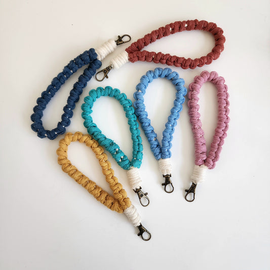 Macrame Minimalist Wristlet / Keychain