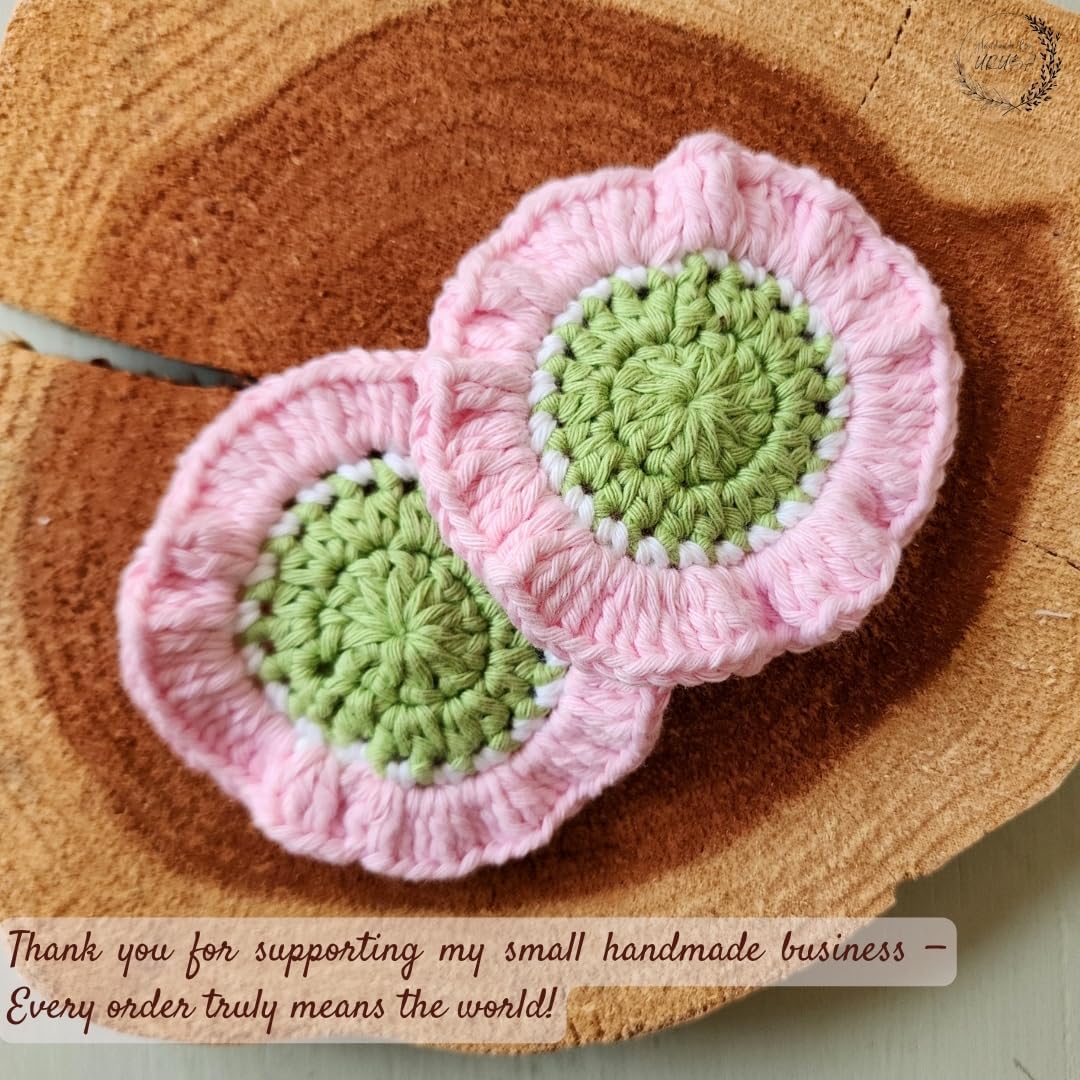 Cotton Crotchet Ruffled Flower Coaster Set (Blush Garden)