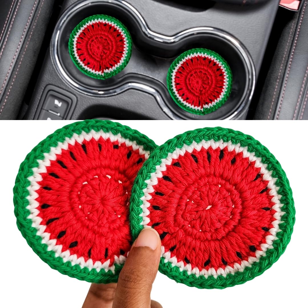 Cotton Crotchet Fruit Car Coaster Set (Dragon Bloom)