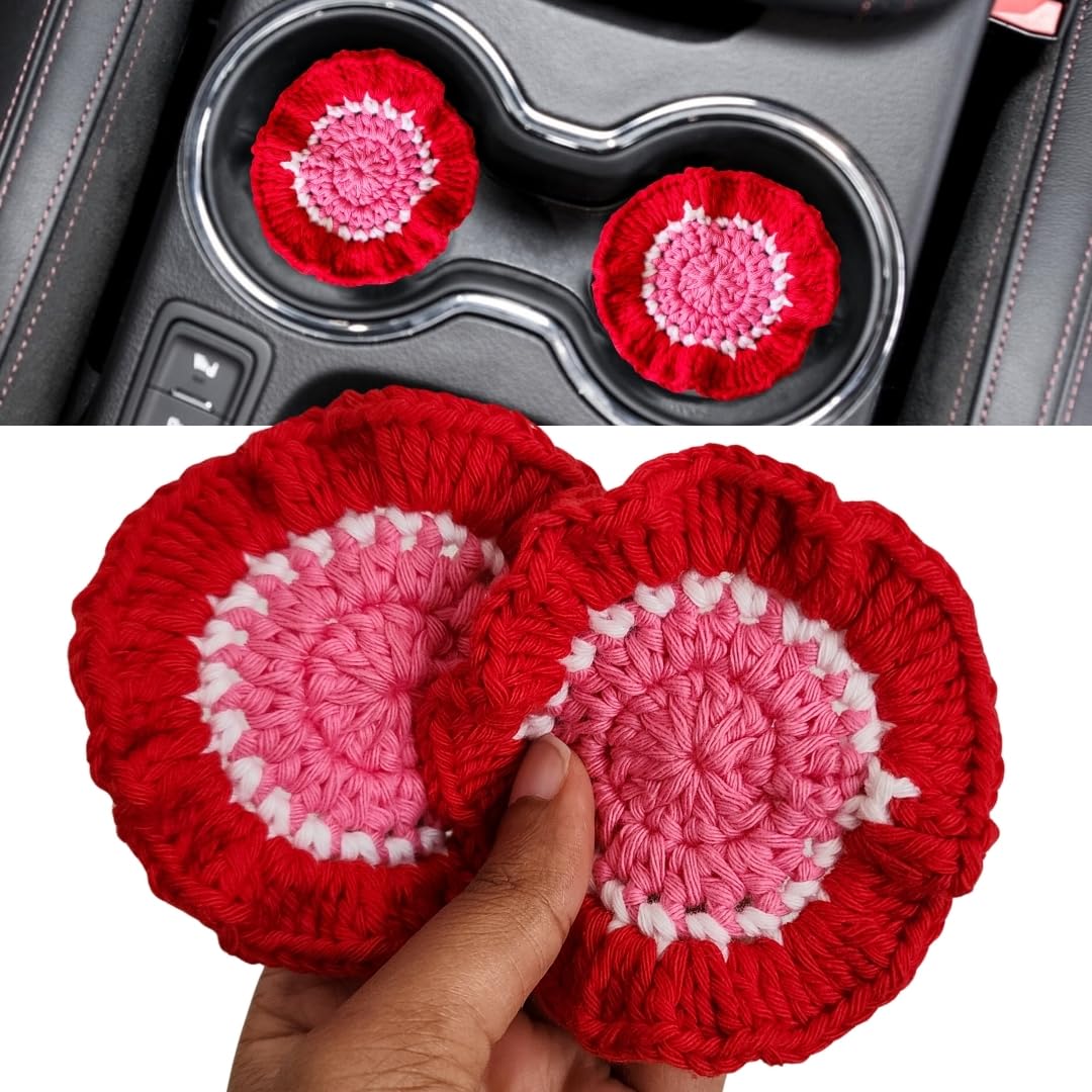 Cotton Crotchet Ruffled Flower Coaster Set (Blush Garden)