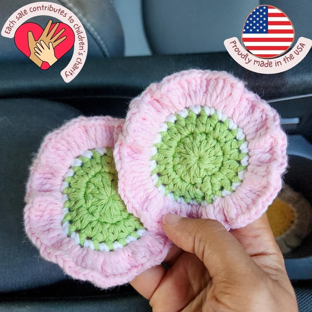 Cotton Crotchet Ruffled Flower Coaster Set (Blush Garden)