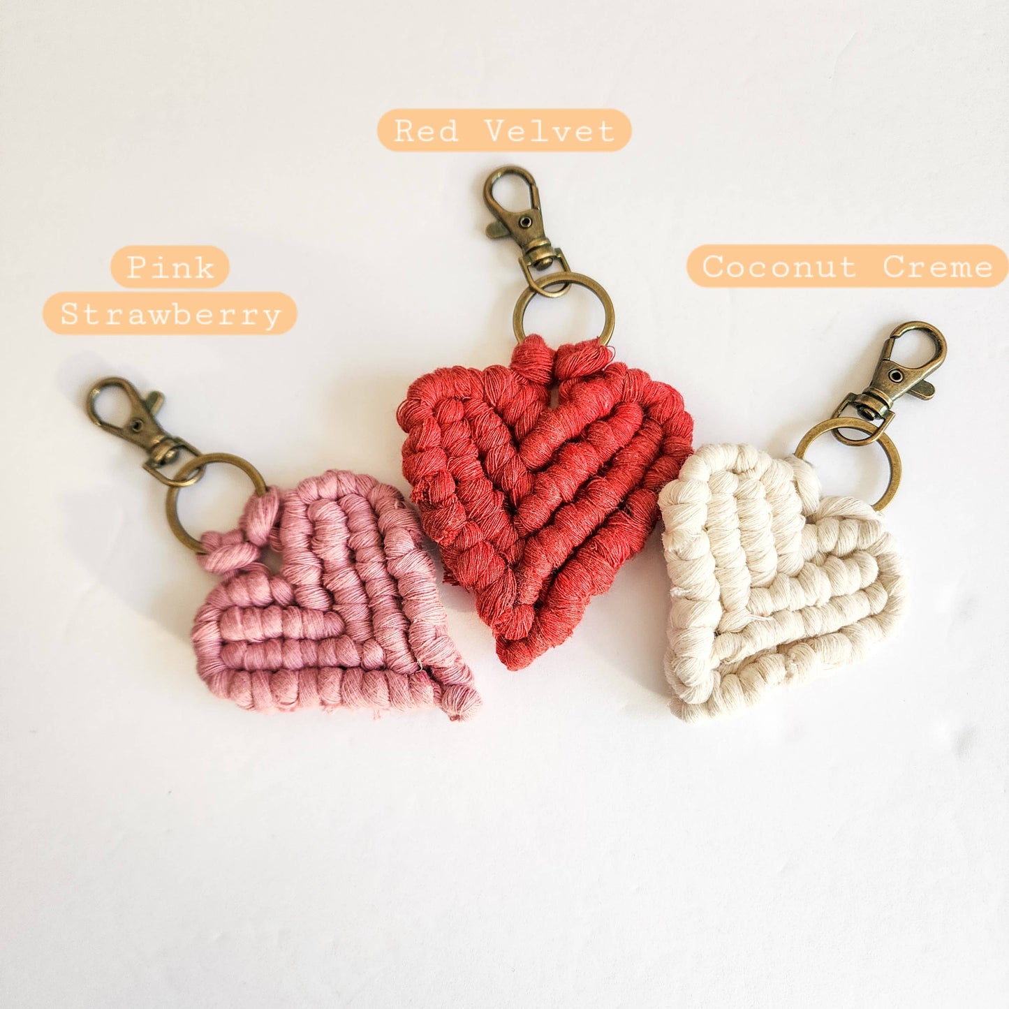 Handmade Boho Macrame Heart Keychain – Valentine's Day Gift WHOLESALE