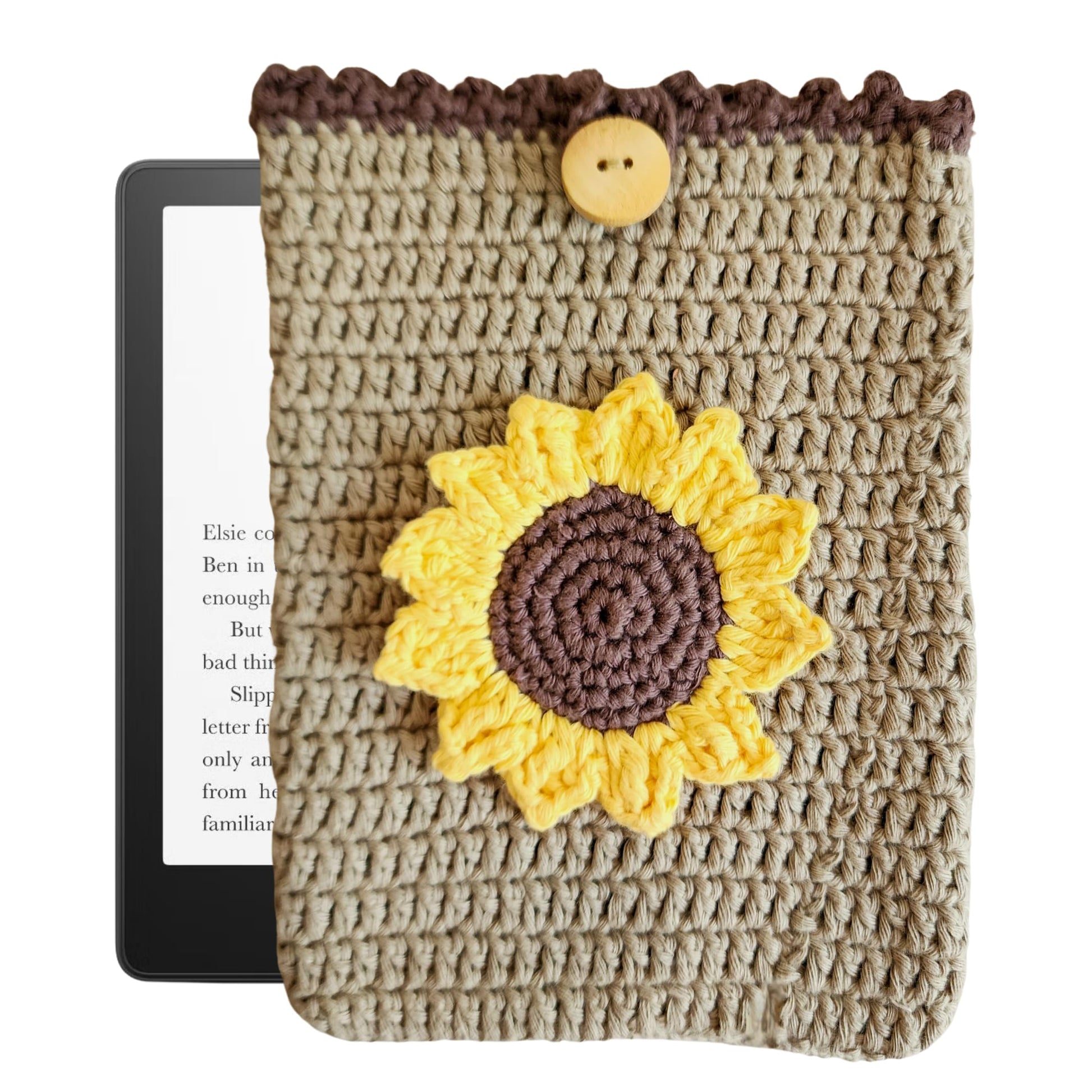 Handwoven Kindle Pouch, Compatible with All Models 5.5”- 7” (Except Scribe), Handmade Kindle Accessories for Women, Protective Sleeve Cover Pouch Bag, Crotcheted eBook Reader Sleeves