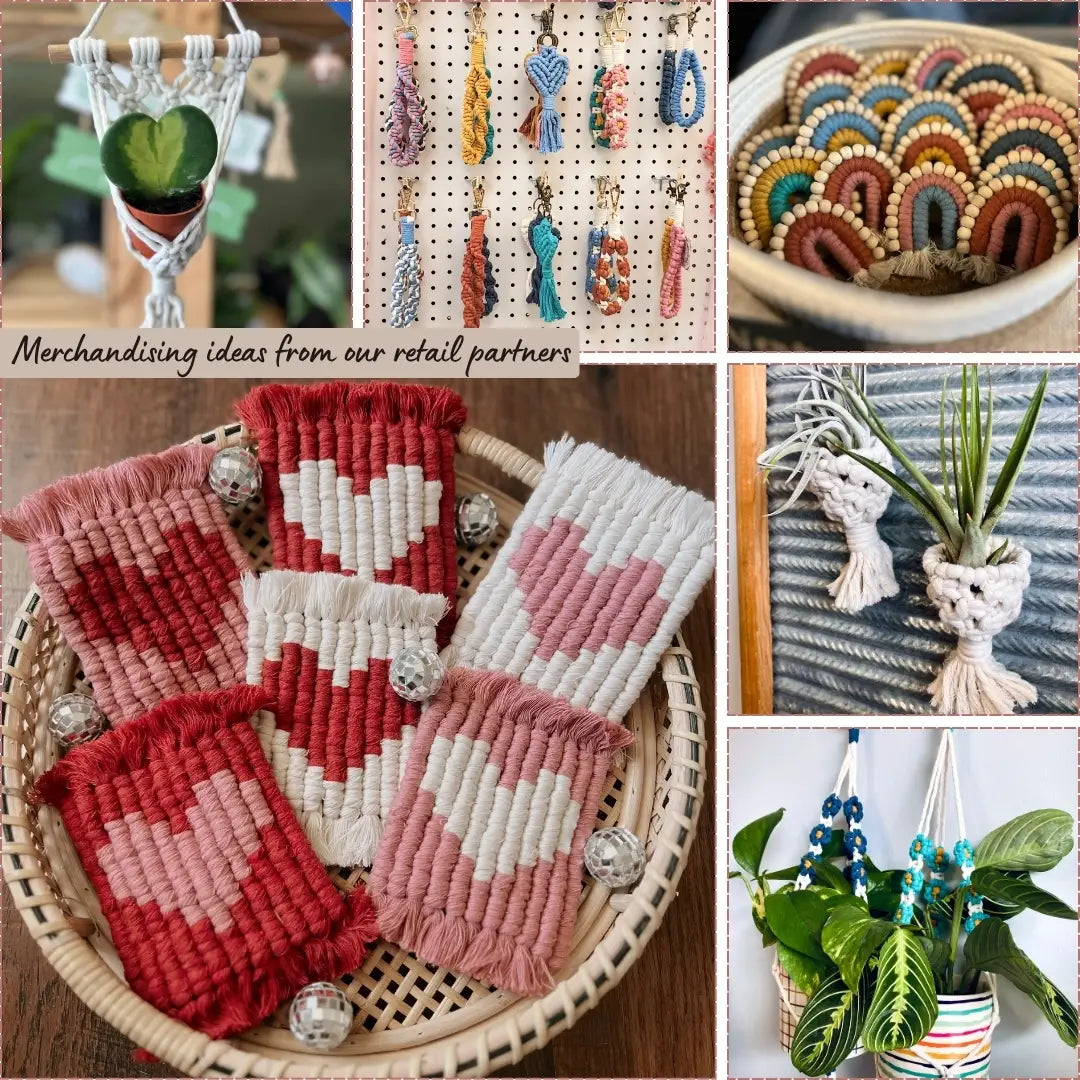 Handmade ombre dip dyed Macrame Wristlet Keychain Pack Of 3 - $7 each WHOLESALE