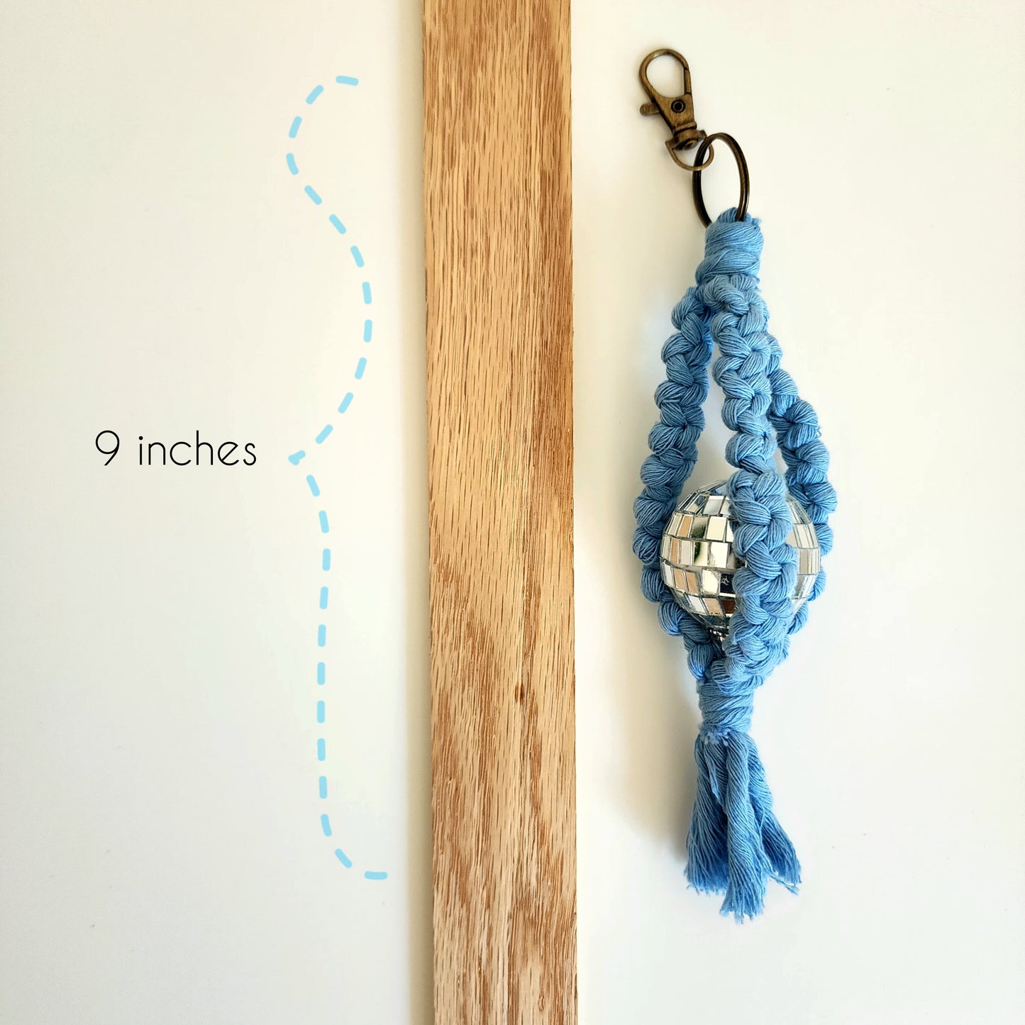 Macrame Disco Ball Car Charm/Keychain