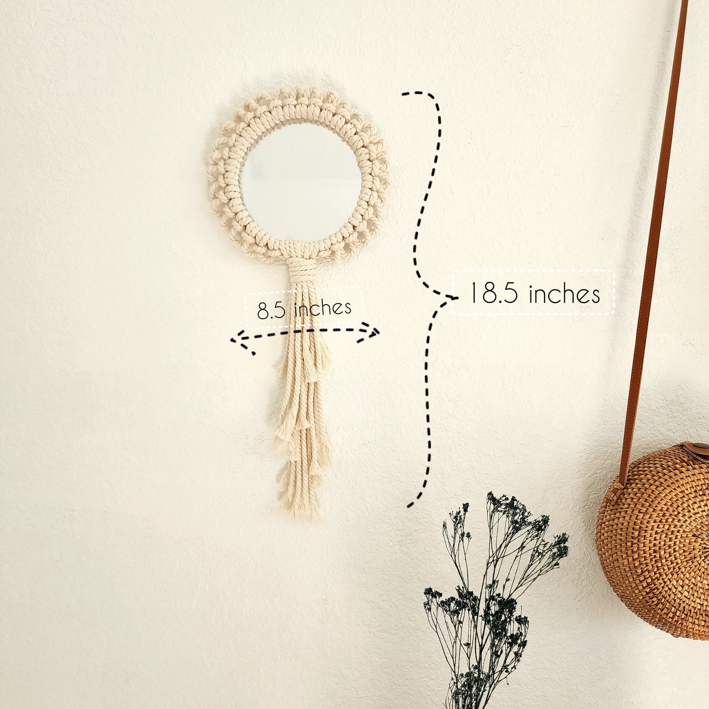 Mandala Wall Hanging with mirror, Boho Decor