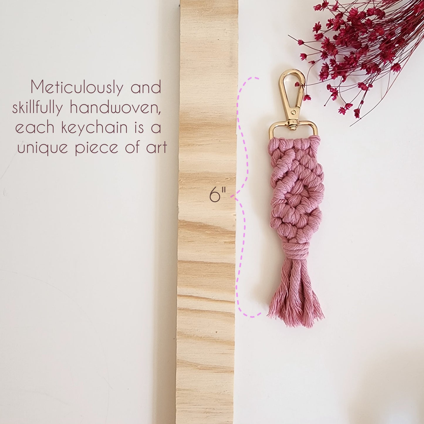 Handmade Macrame Cotton Keychain