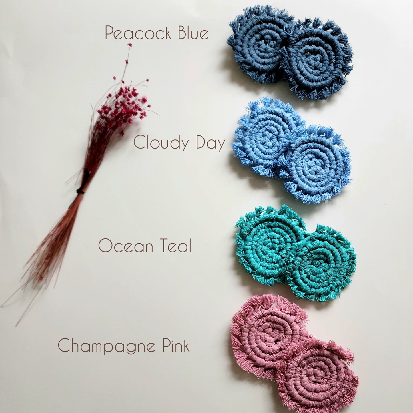 Mini Macrame Cotton Car Coasters- Set of 2