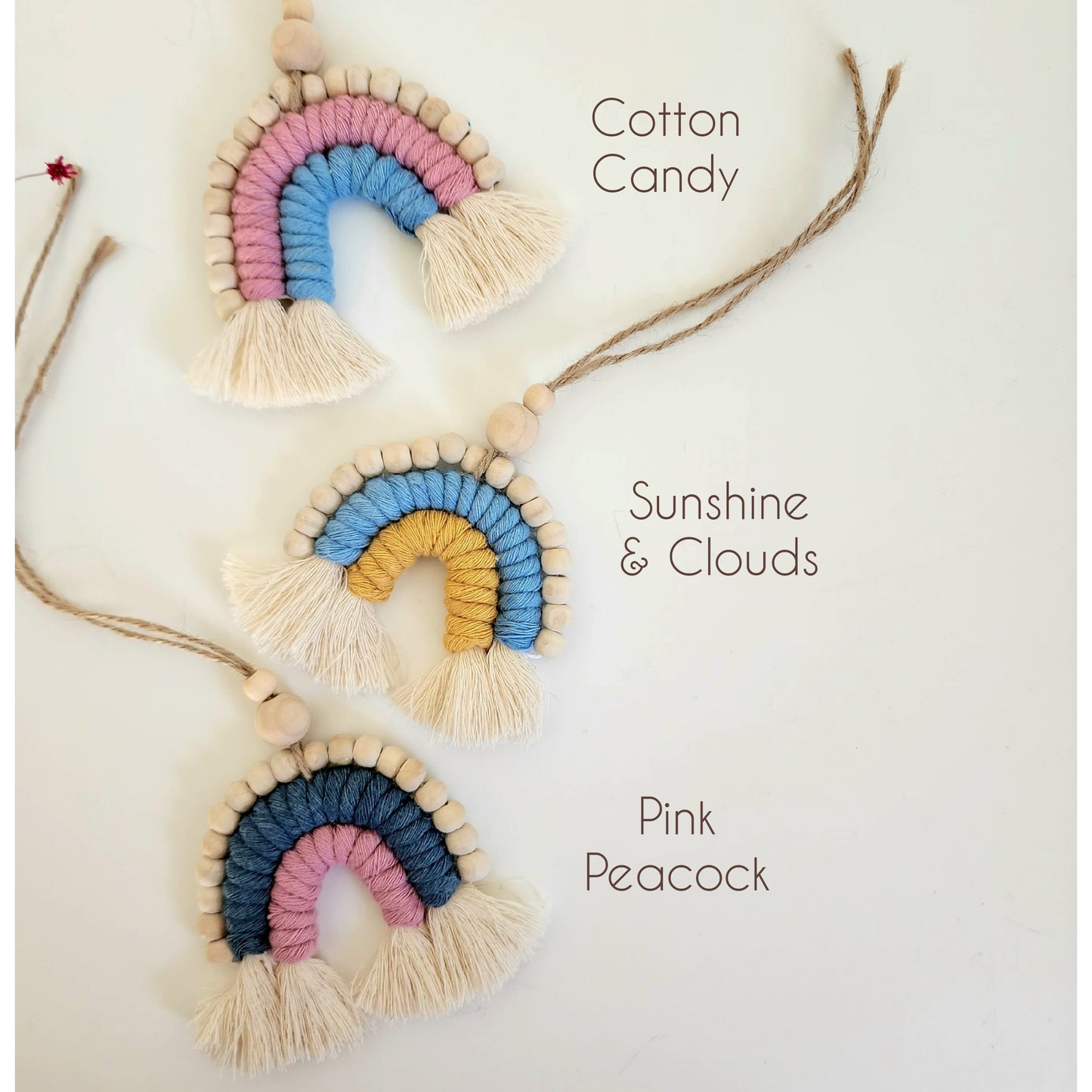 Macrame Rainbow Car Charm