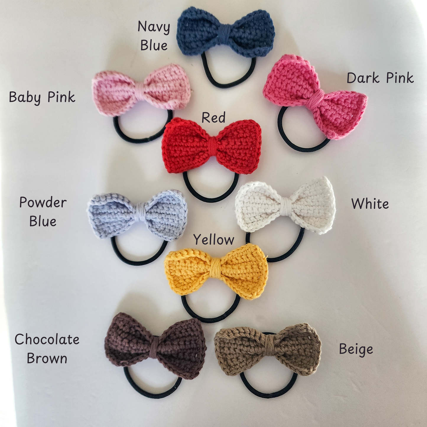 Handmade Bow Hair Tie | Cute Crochet Hair Accessory