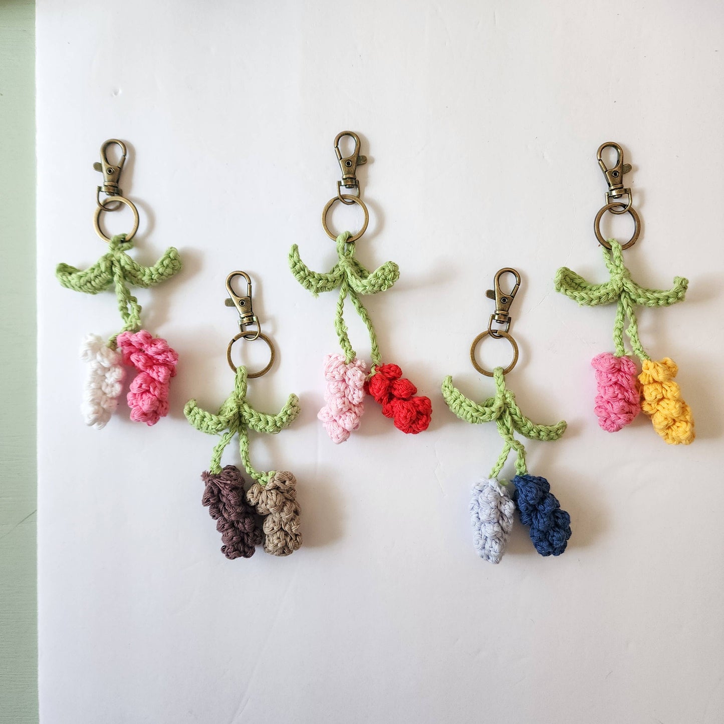 Handmade Lavender Keychain | Crochet Floral Purse Charm WHOLESALE