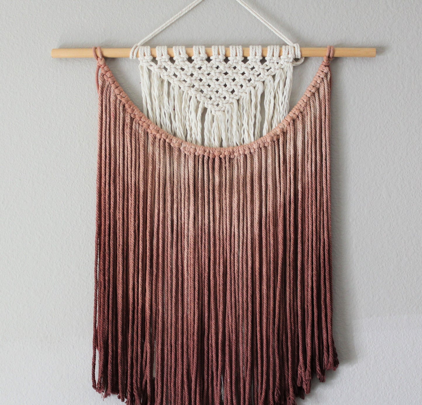 Handmade Macrame wall hanging in Ombre Chocolate Brown