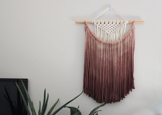 Handmade Macrame wall hanging in Ombre Chocolate Brown