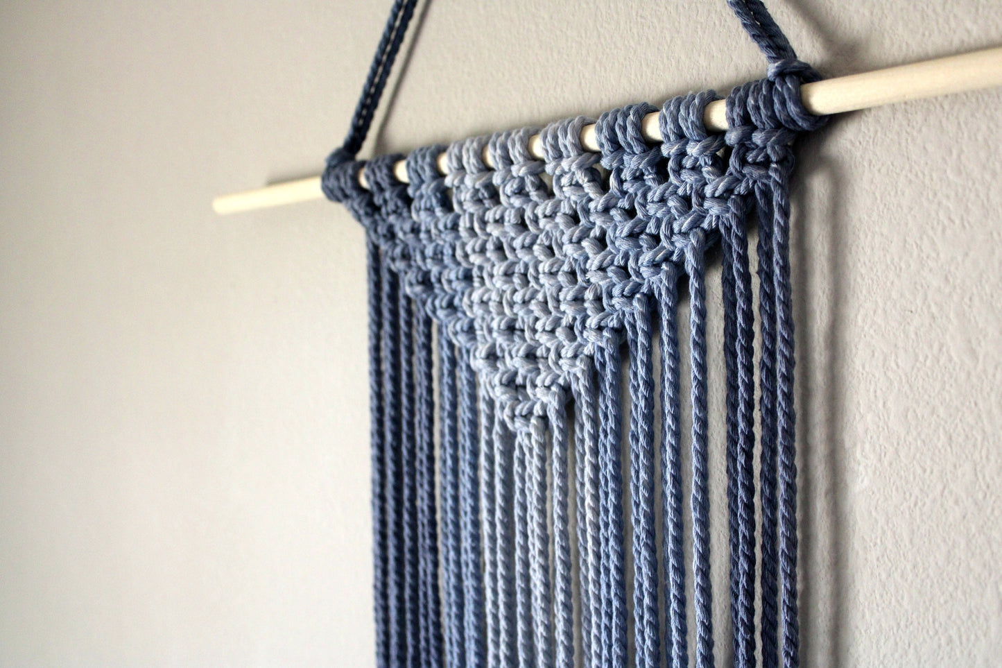 Minimalist wall hanging, Ombre Royal Blue tapestry
