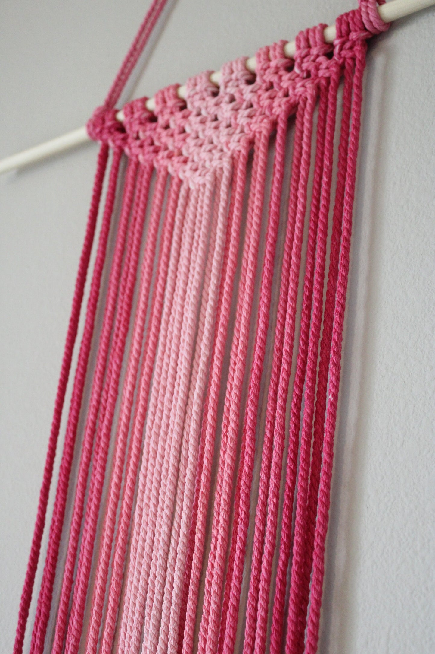 Minimalist wall hanging, Ombre Magenta Pink tapestry