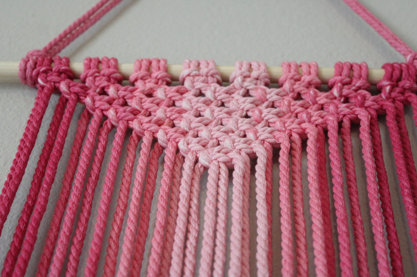 Minimalist wall hanging, Ombre Magenta Pink tapestry