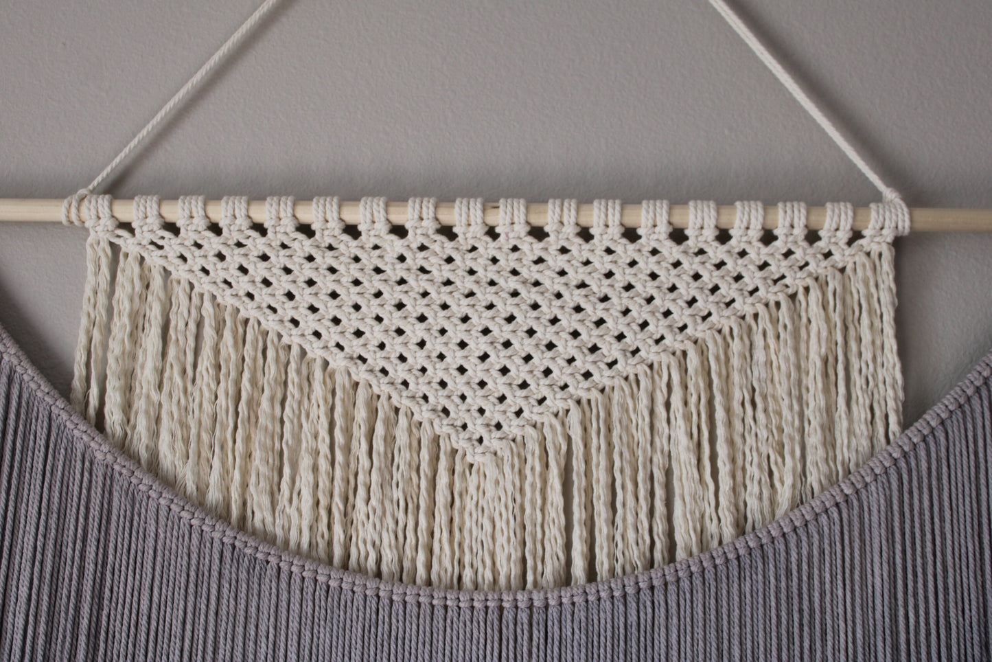 Handmade Macrame wall hanging in Ombre Gray