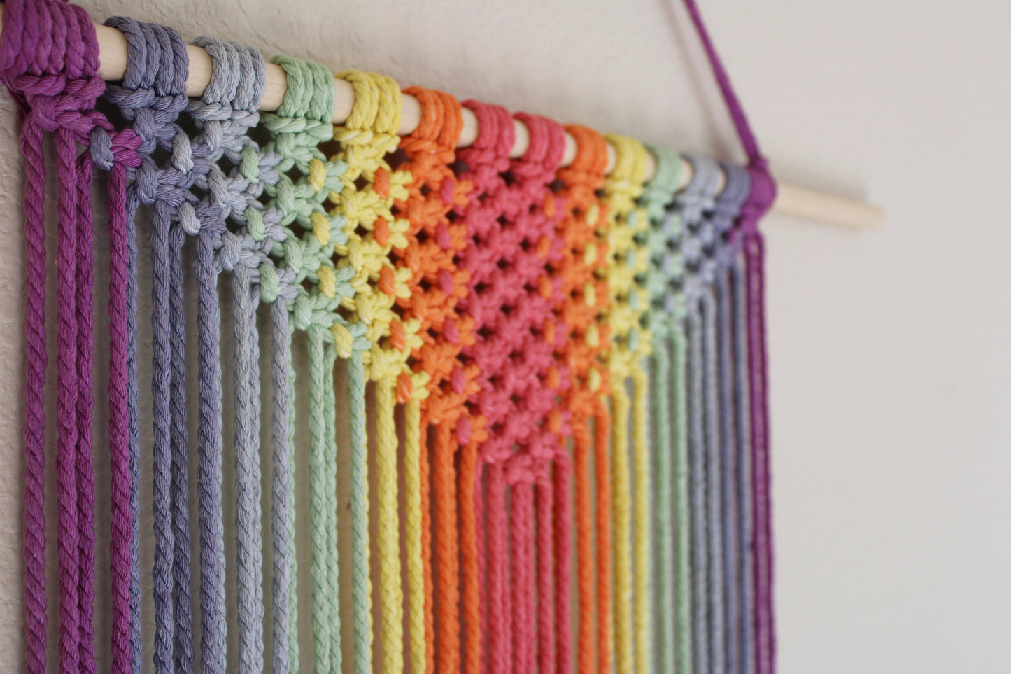 Ombre Minimalist Wall hanging Art in Rainbow - 'Willow'