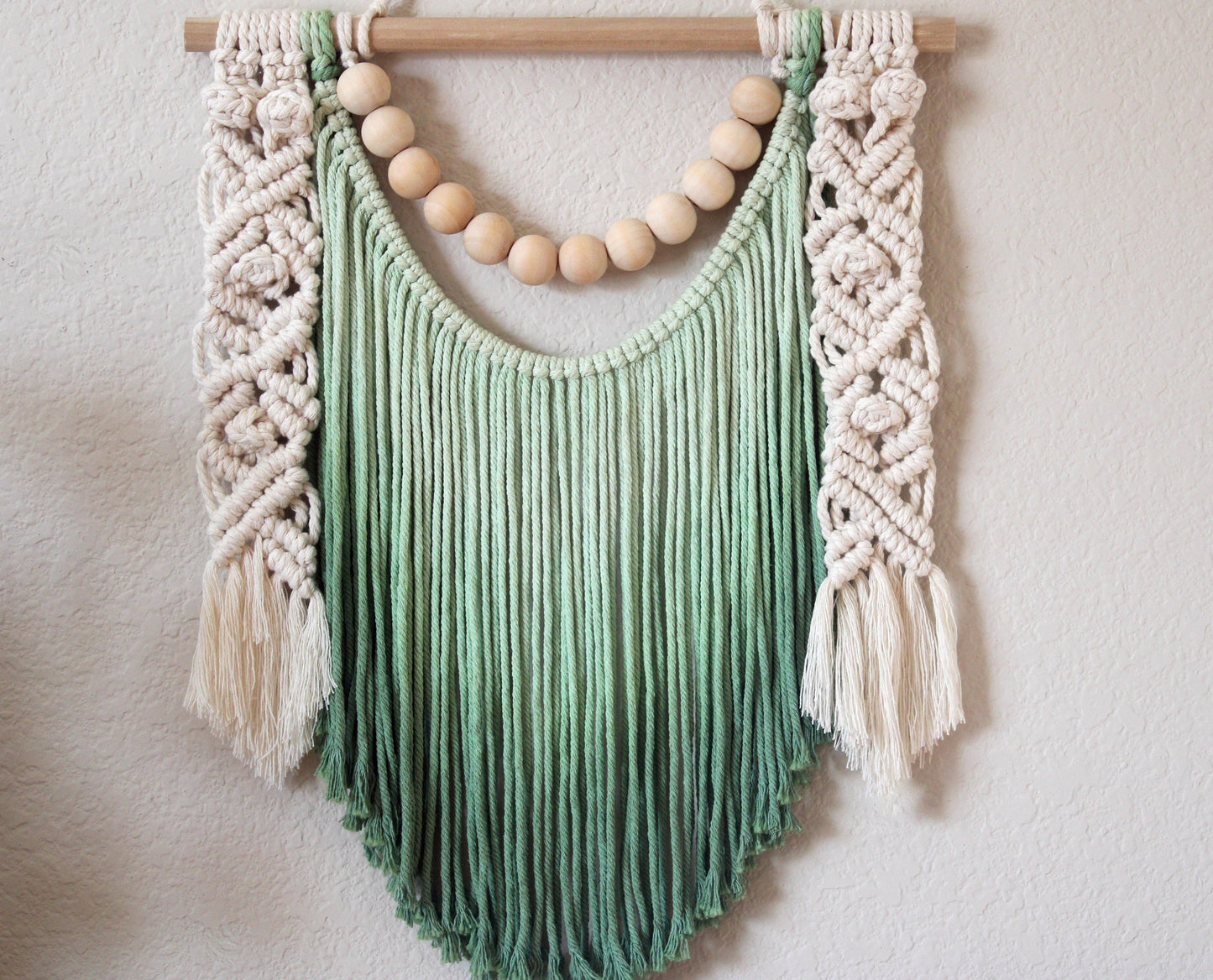 Ombre handmade beaded Macrame wall hanging