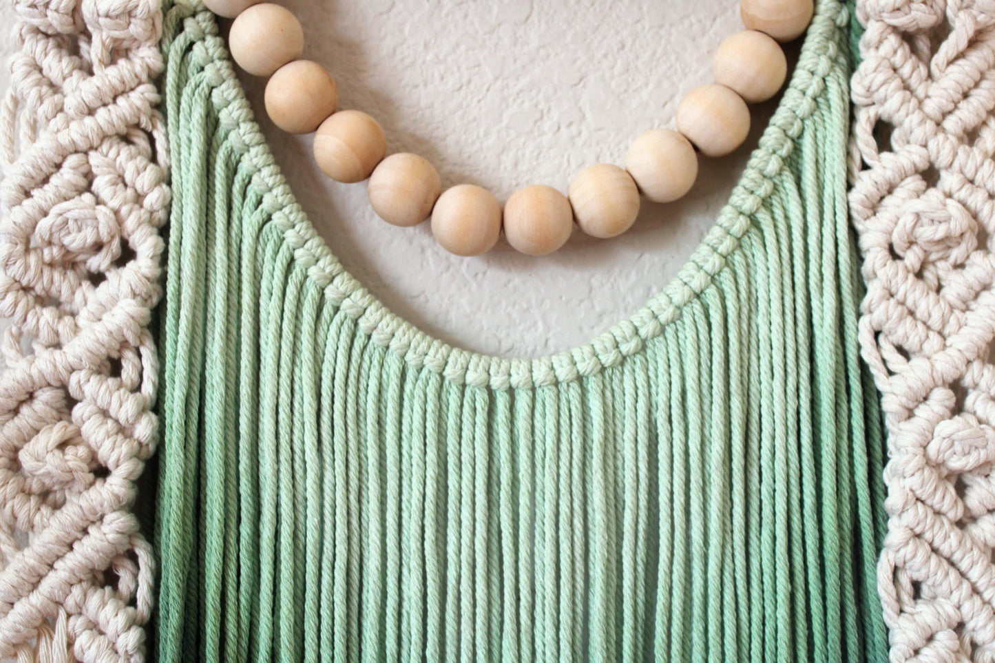 Ombre handmade beaded Macrame wall hanging