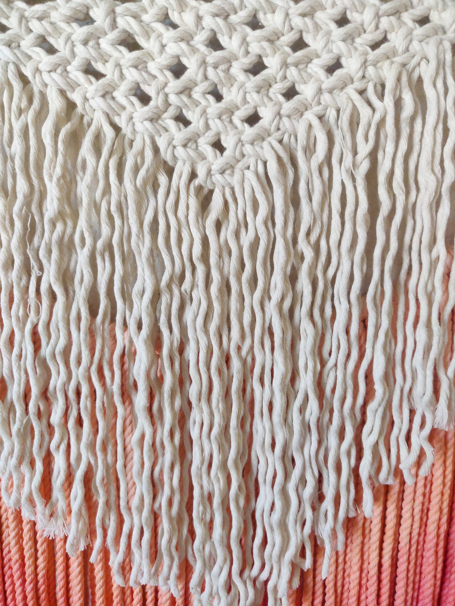 Ombre Sunset dip dyed macrame Tapestry/wall hanging