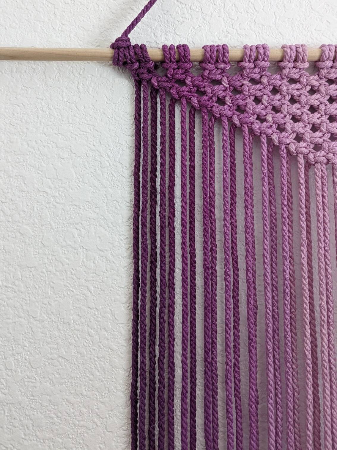 Minimalist wall hanging, Ombre Eggplant tapestry