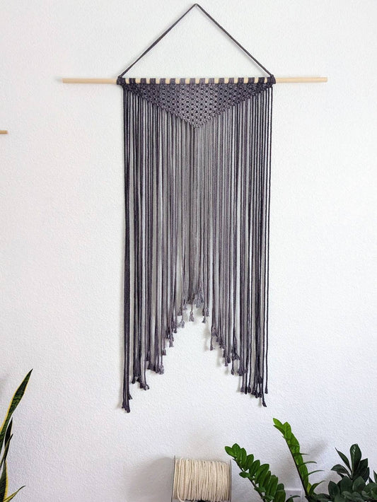Minimalist wall hanging, Ombre Steel Gray tapestry