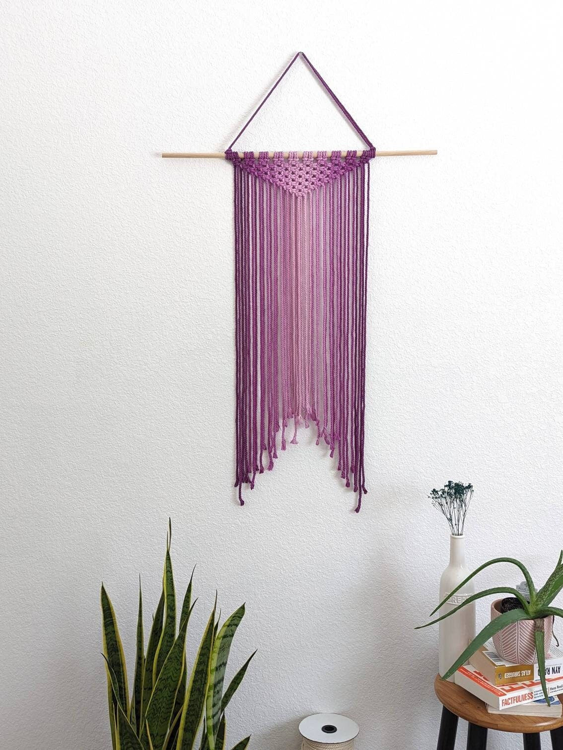 Minimalist wall hanging, Ombre Eggplant tapestry