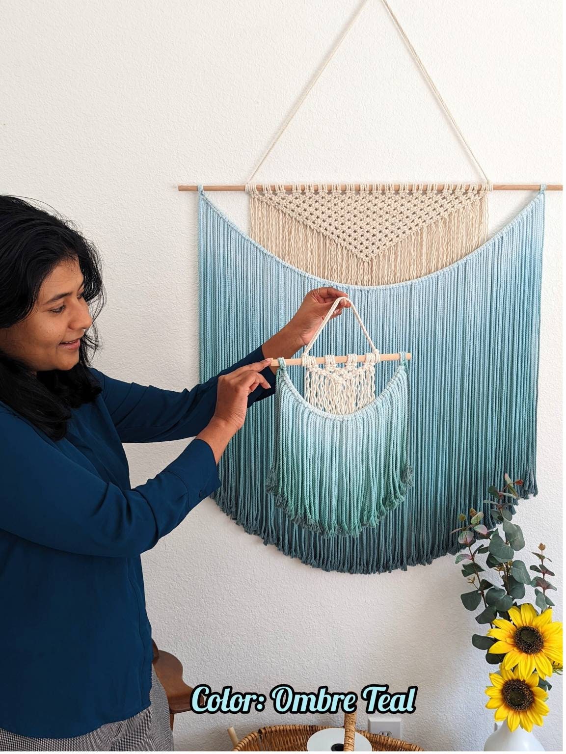 Customizable Boho wall hanging in Ombre Colors