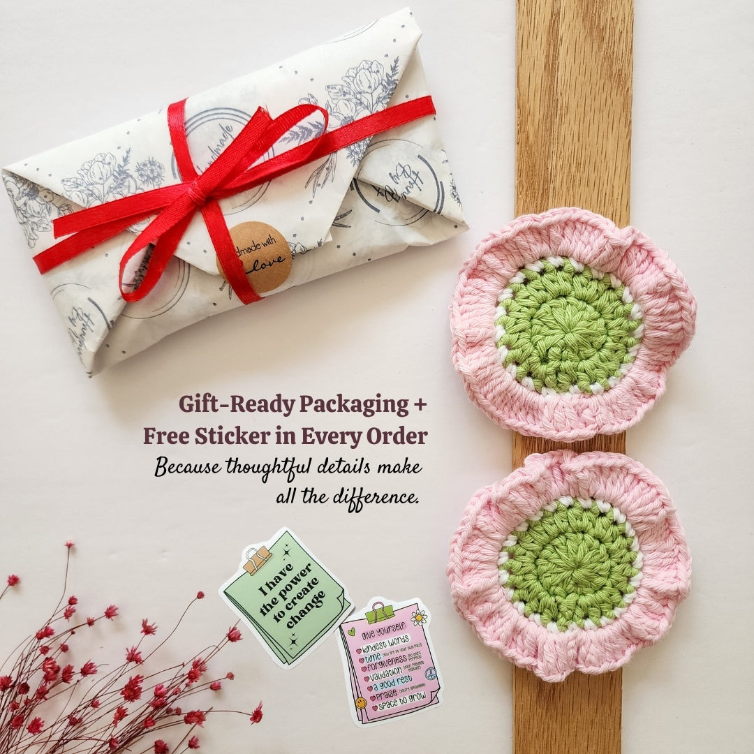 Cotton Car Coasters 2pc | Washable Handmade Ruffled Crochet Car Gift