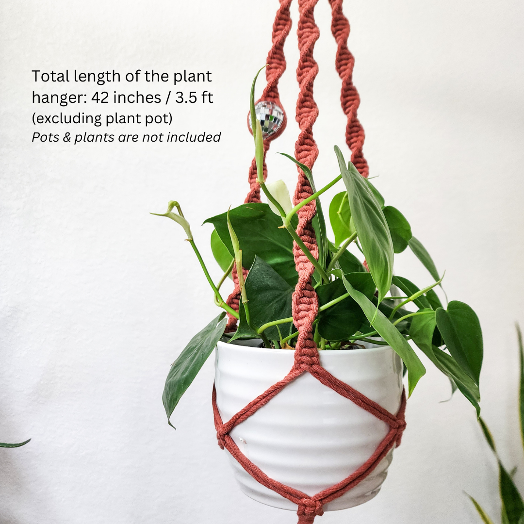 Handmade Macrame Disco Ball Plant Hanger