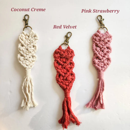 Handmade Boho Keychain with tassels – Valentine's Day Gift