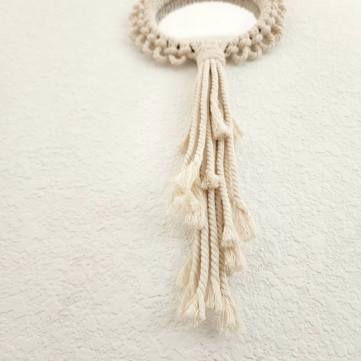 Handmade Macrame Mandala Wall Hanging with mirror, Round Boho Wall Art with tassels, Home Décor Gifts for Women