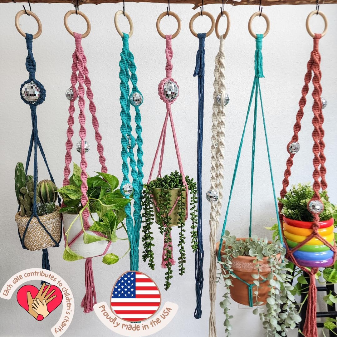 hanging plant stands for sale Set of 3 Macrame Plant Hangers