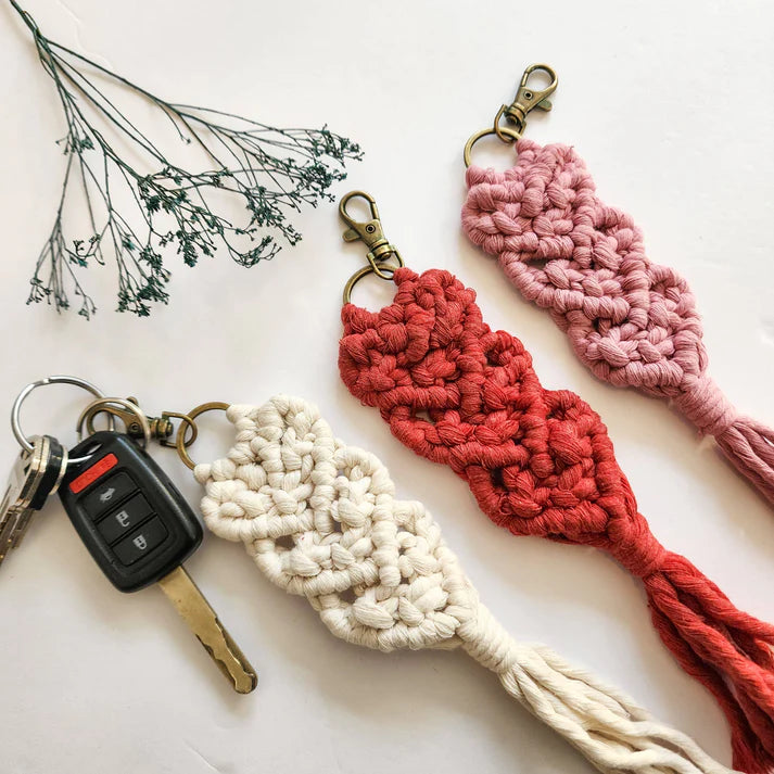 Handmade Boho Keychain with tassels – Valentine's Day Gift