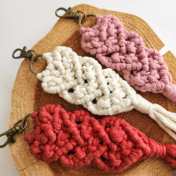 Handmade Boho Keychain with tassels – Valentine's Day Gift