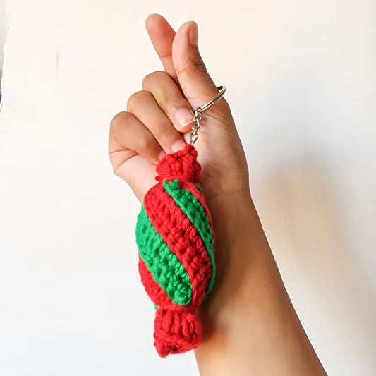Candy Cane Keychain | Handmade Holiday Macrame Charm - Pack of 2 - $5 each WHOLESALE