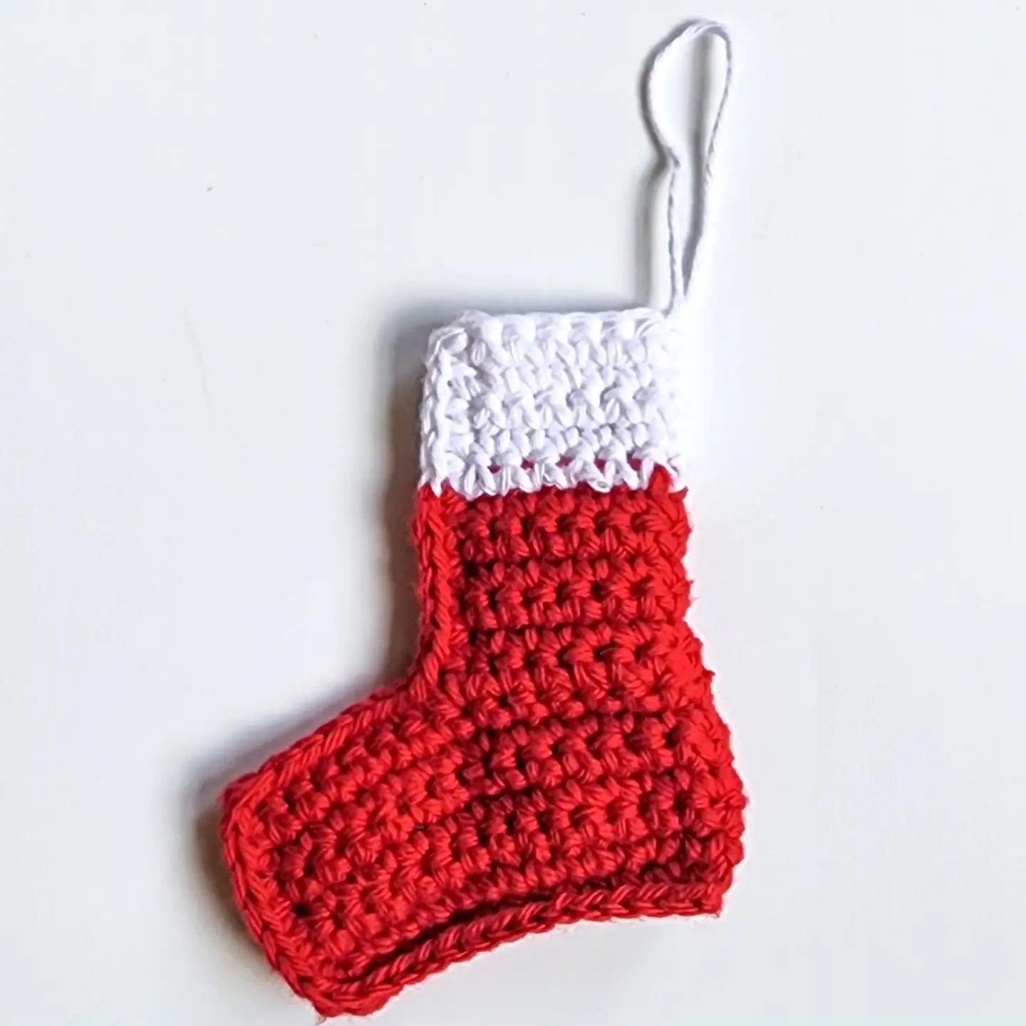 Crochet Christmas Cane & Sock Ornaments | Recycled Cotton | Pack of 2 - $5 each | WHOLESALE