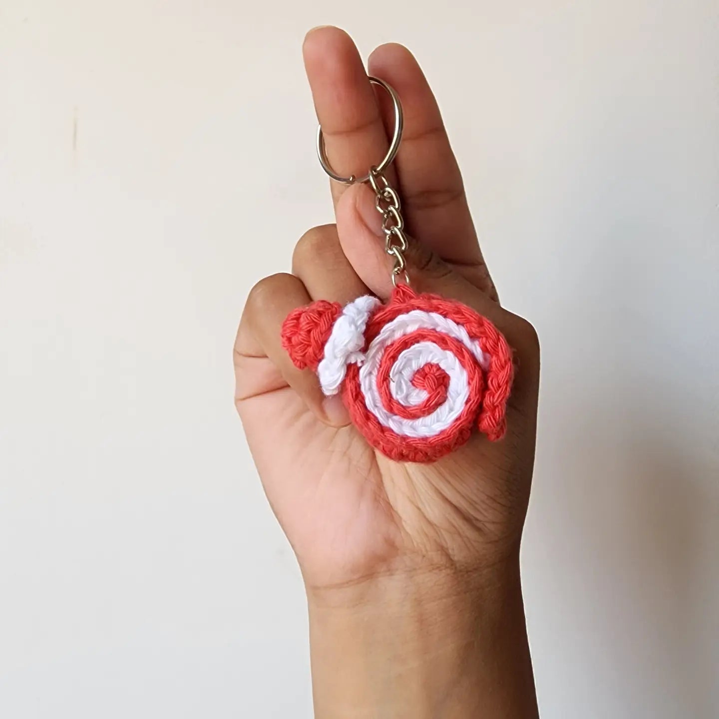 Crochet Swiss Roll Christmas Keychain | Amigurumi Bag Charm - Pack of 9 - $5 each WHOLESALE
