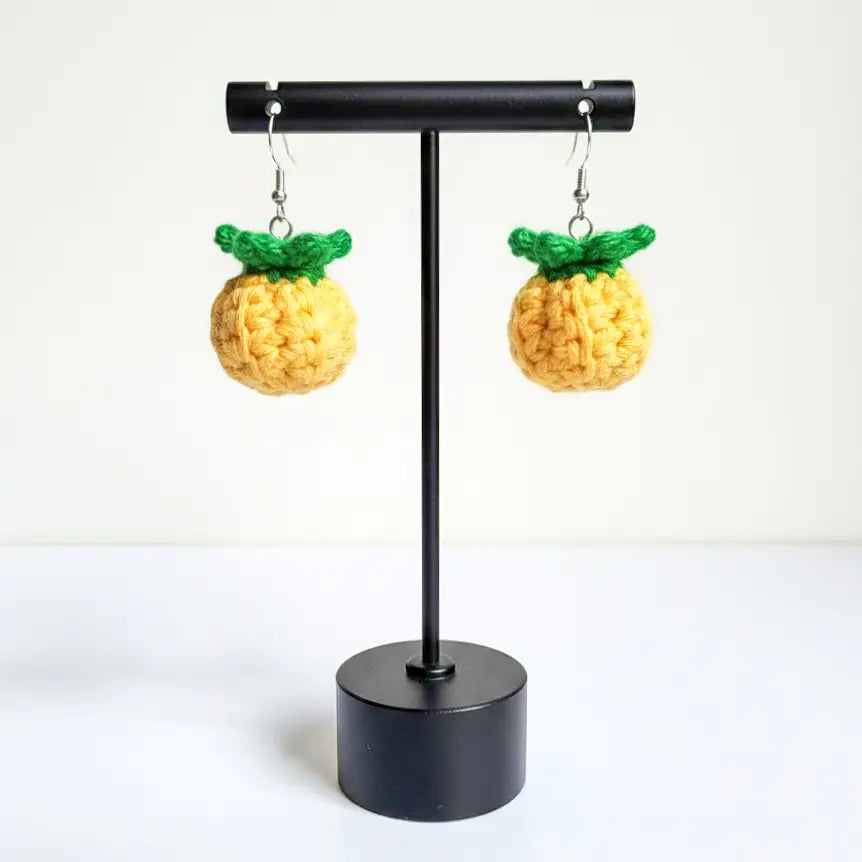 Fruity Charm Earrings | Handmade Crochet Fruit Dangles – Pack of 5 - $5 each WHOLESALE