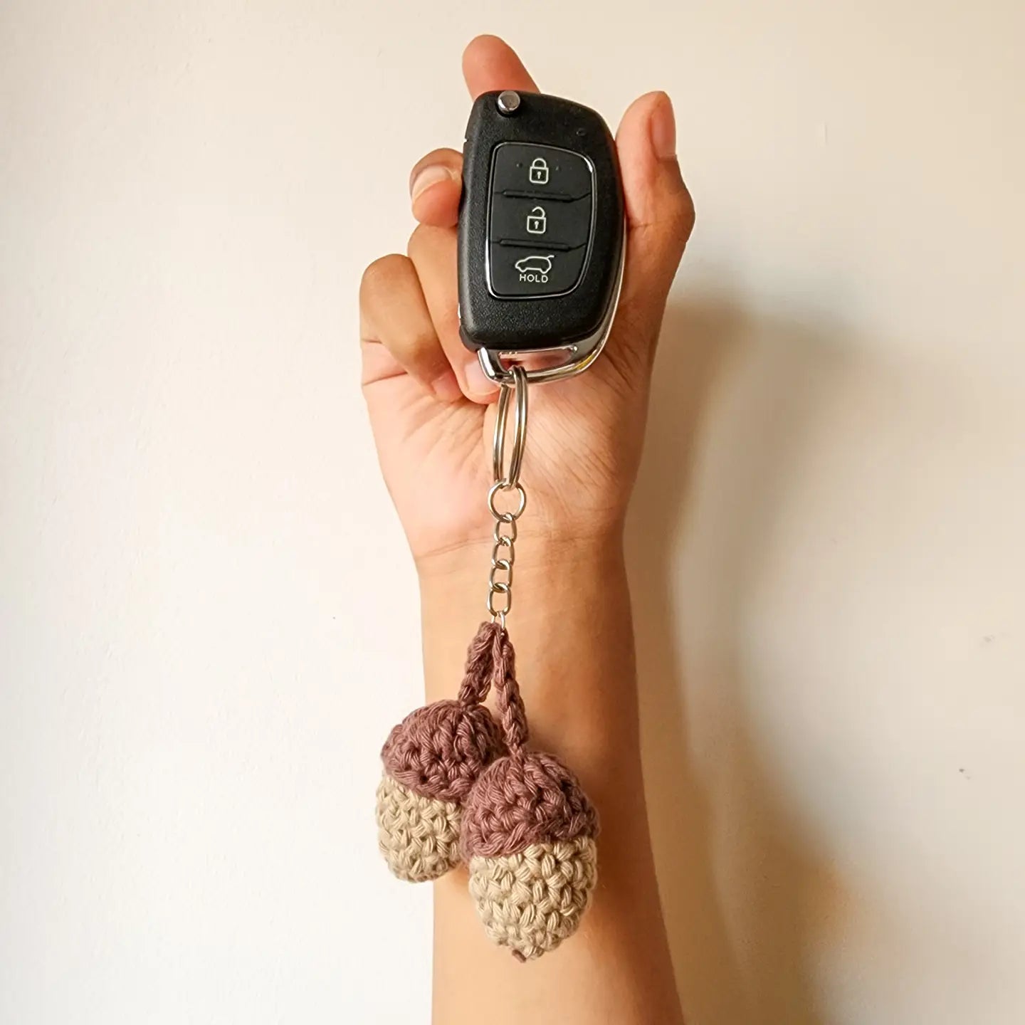 Handmade Acorn Keychain | Eco-Friendly Recycled Cotton | Pack of 5  - $4 each | WHOLESALE
