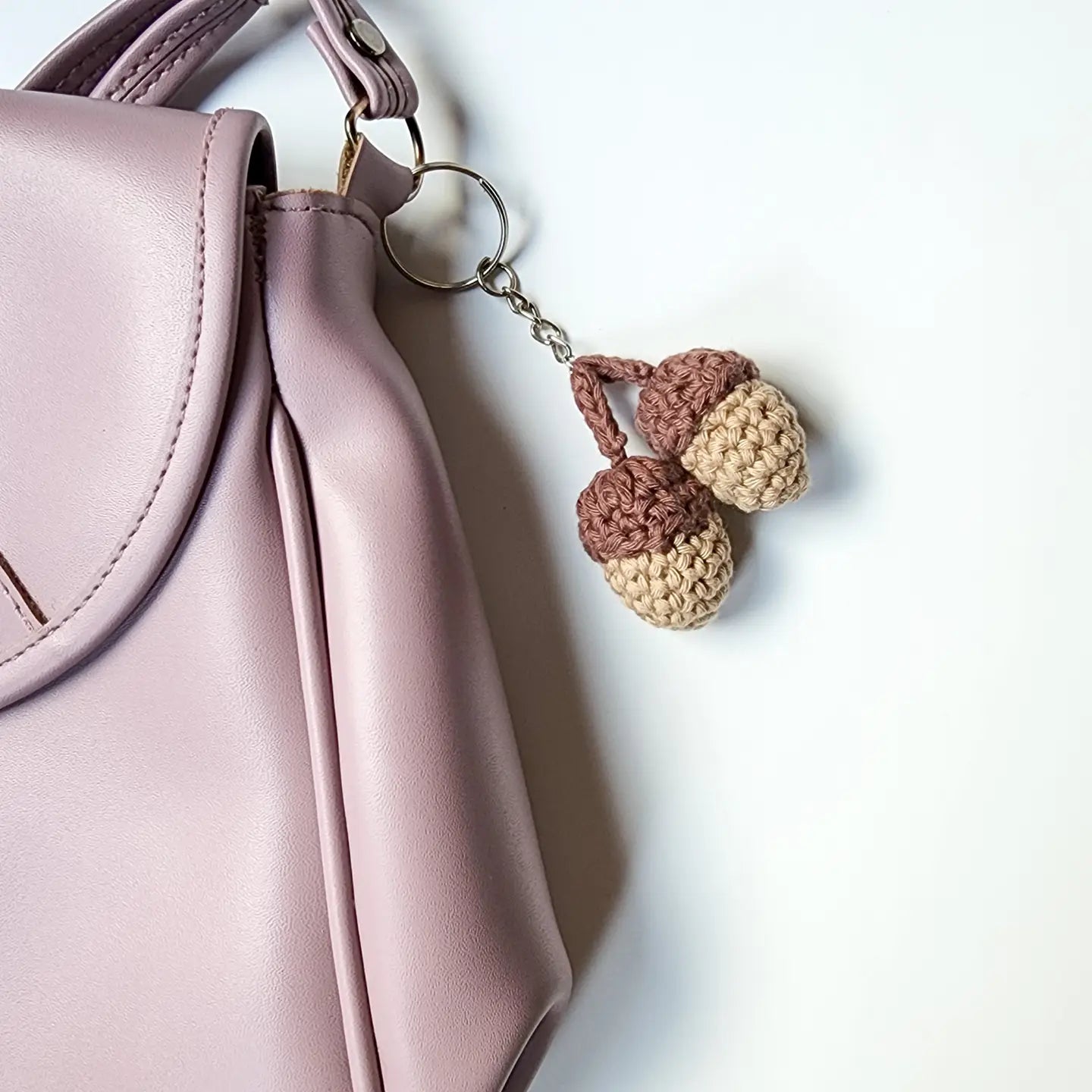 Handmade Acorn Keychain | Eco-Friendly Recycled Cotton | Pack of 5  - $4 each | WHOLESALE