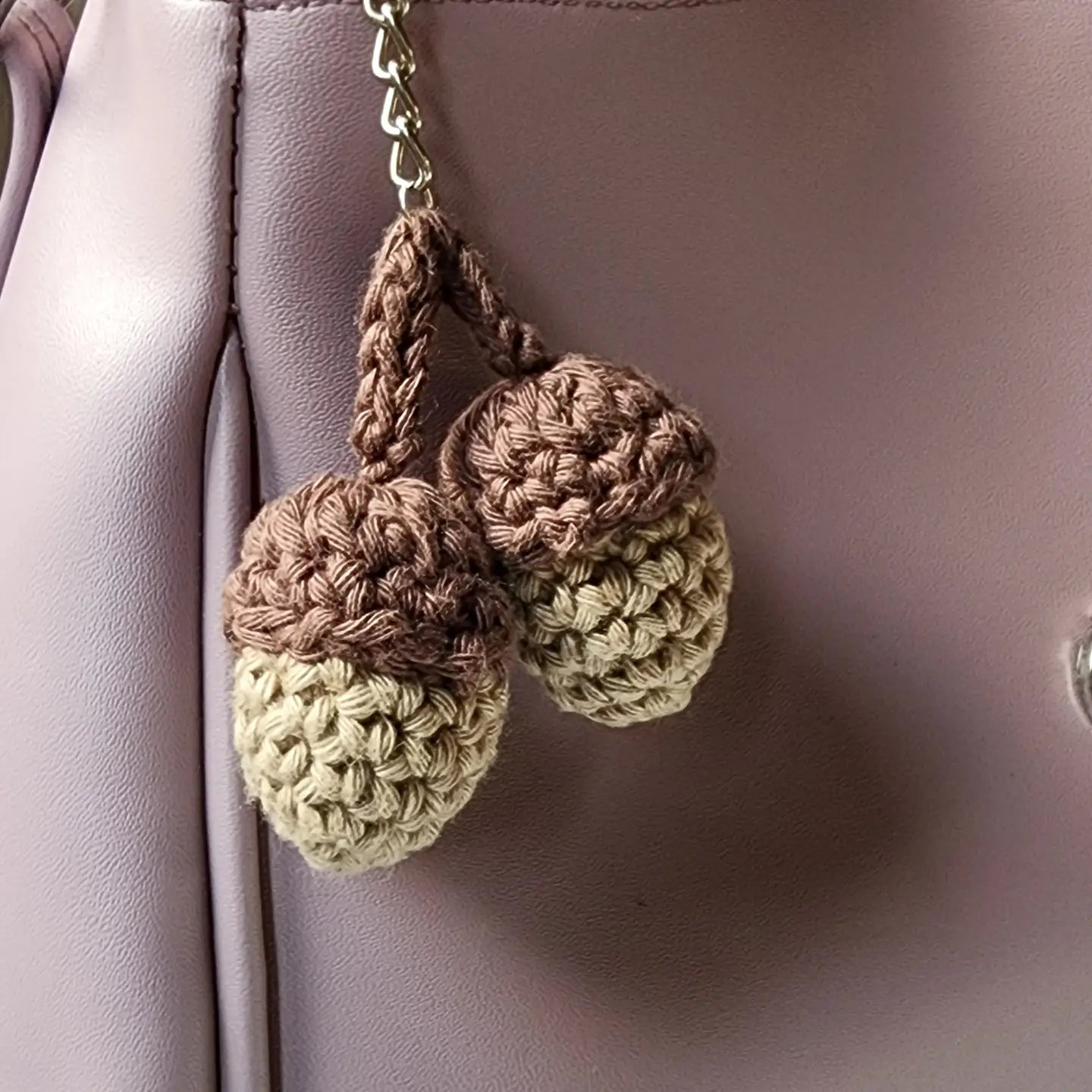 Handmade Acorn Keychain | Eco-Friendly Recycled Cotton | Pack of 5  - $4 each | WHOLESALE