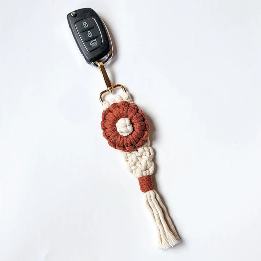 Handmade Flower-Power Keychain | Boho Eco-Friendly Bag Charm | Pack of 5 - $5 each | WHOLESALE