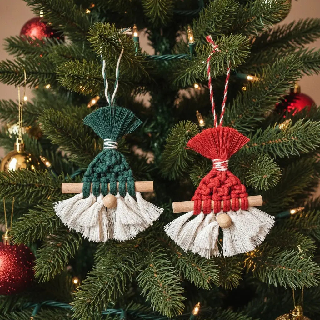 Macrame Gnome Christmas Ornaments | Handmade Holiday Decor - Pack of 2 - $5 each WHOLESALE (Copy)