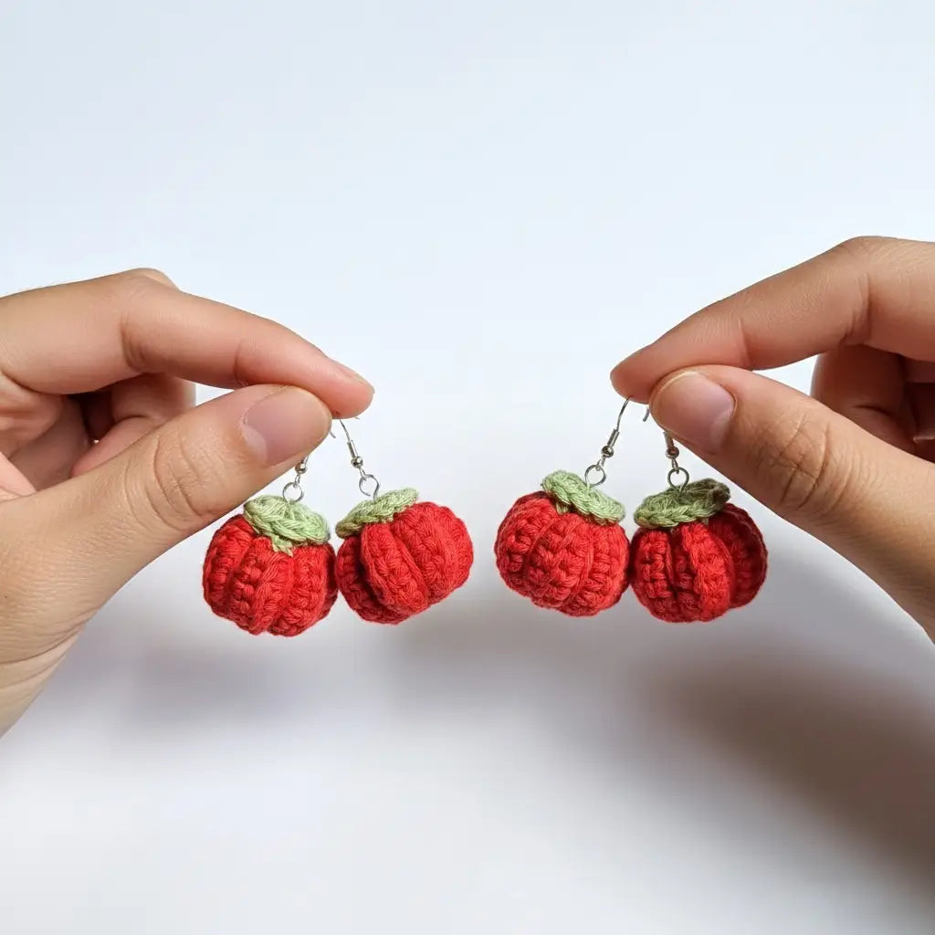 Merry Berry Dangles | Handmade Crochet Holiday Earrings – Pack of 3 - $5 each WHOLESALE