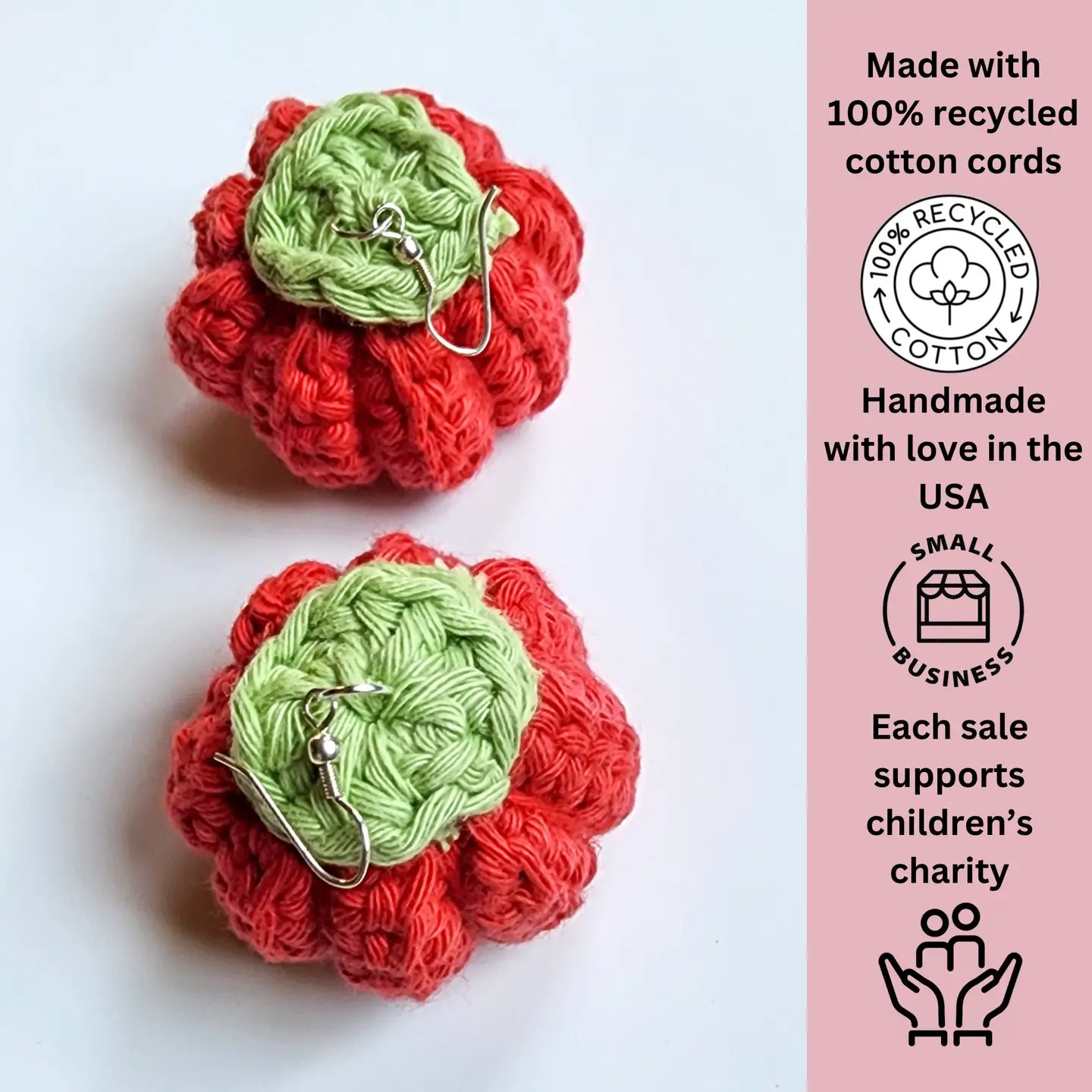 Merry Berry Dangles | Handmade Crochet Holiday Earrings – Pack of 3 - $5 each WHOLESALE