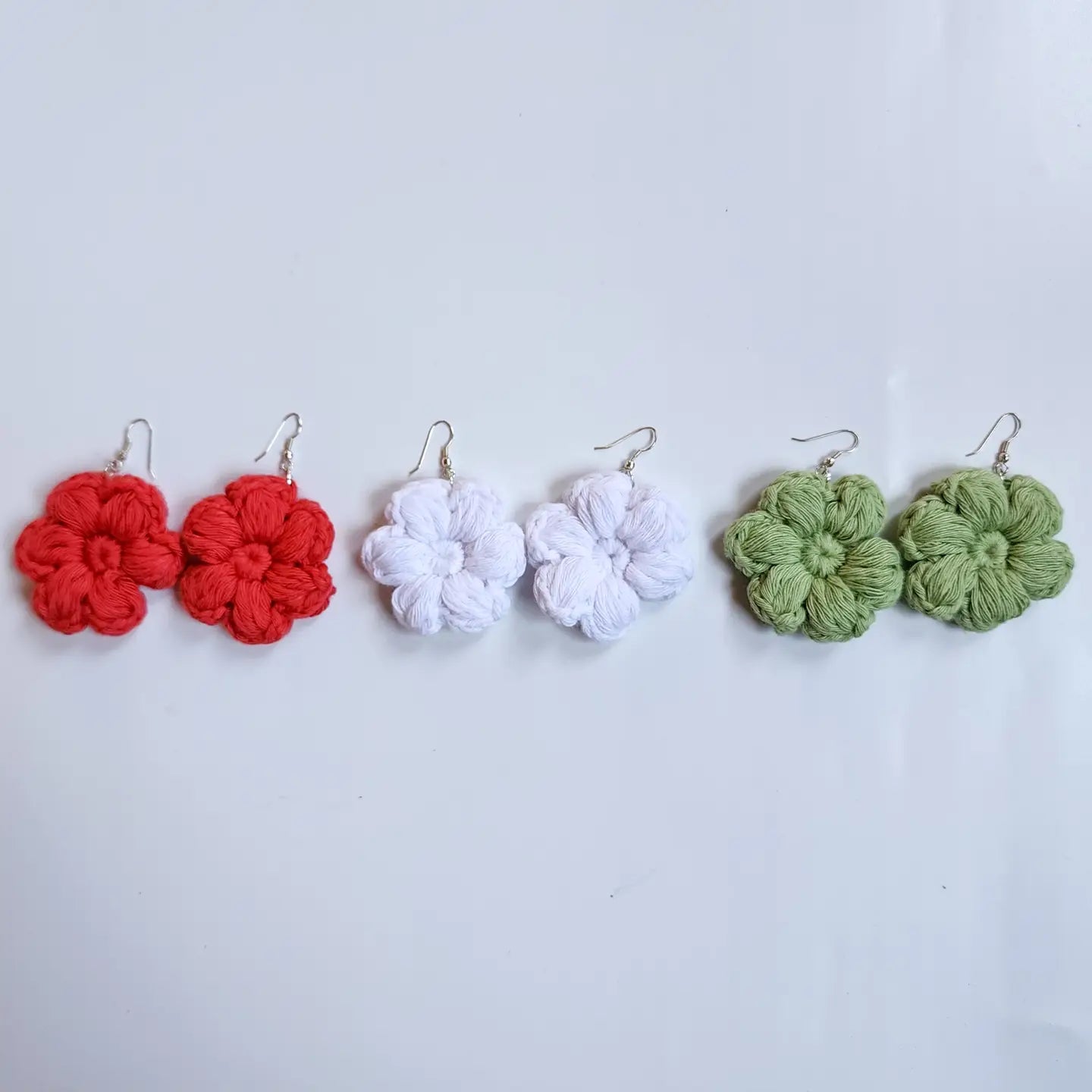 Petal Bloom Earrings | Handmade Crochet Flower Earrings – Pack of 3 - $5 each WHOLESALE