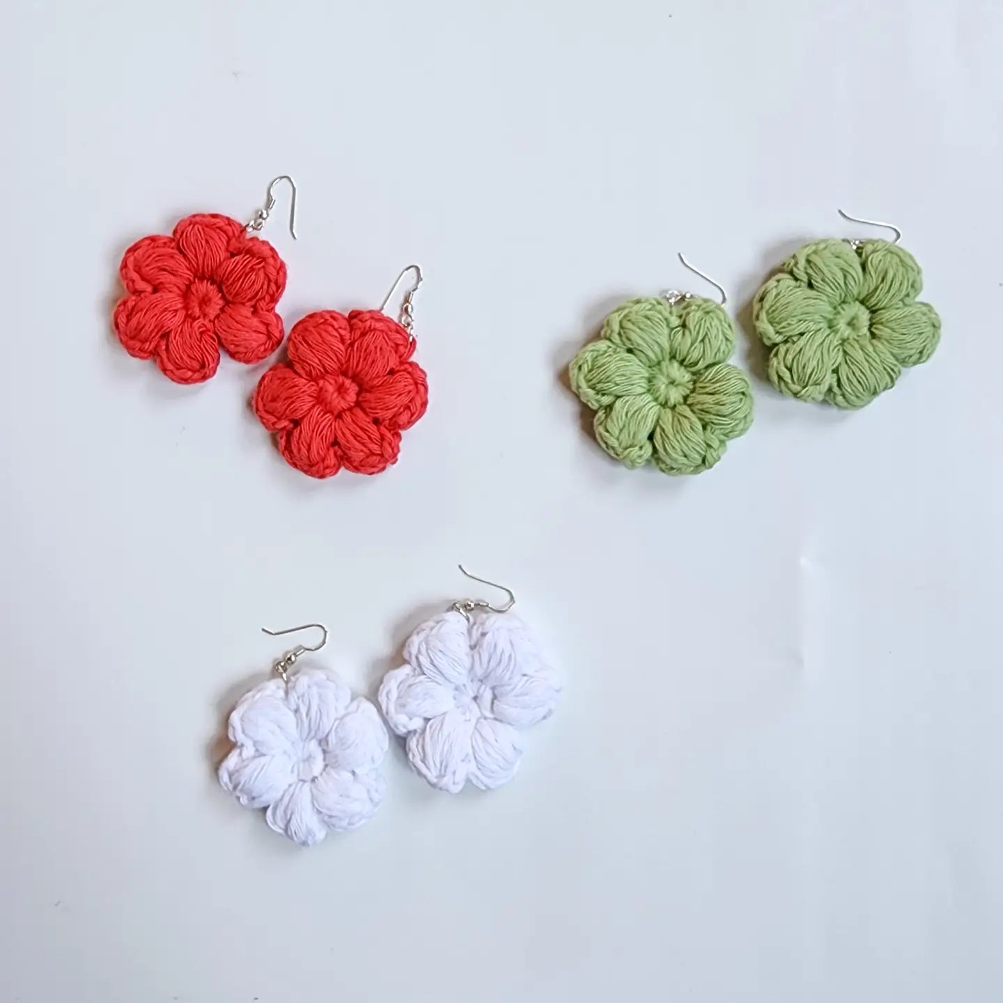 Petal Bloom Earrings | Handmade Crochet Flower Earrings – Pack of 3 - $5 each WHOLESALE